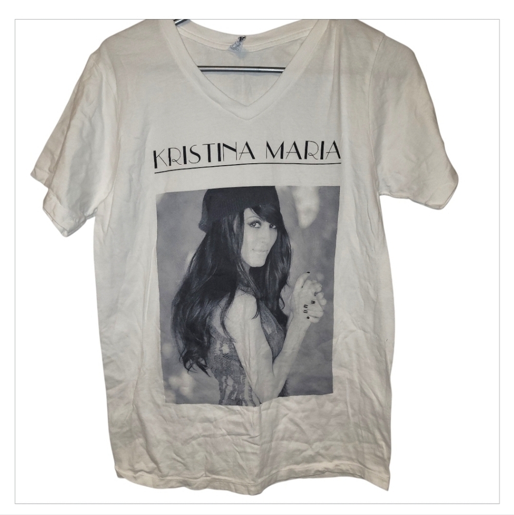 Kristina Maria Graphic Tee Small Pop Music V Neck Concert Shirt